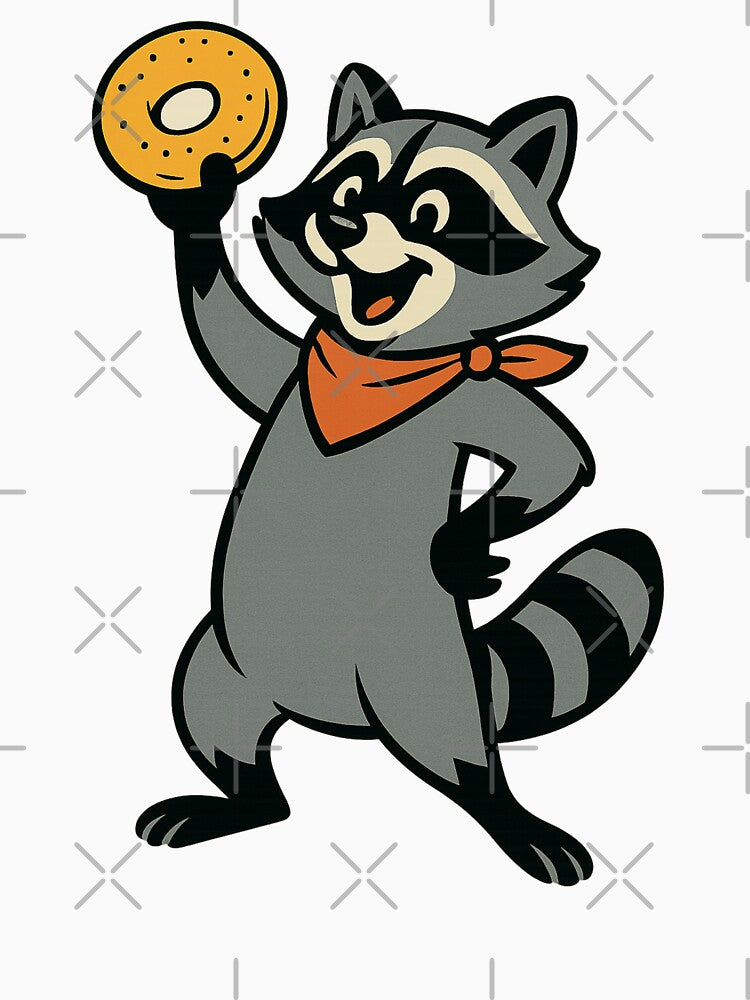 Triumphant Raccoon with Bagel by Benja & Co.