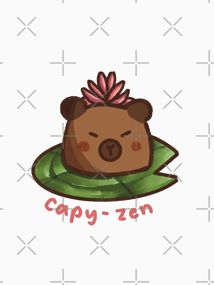 Zen Capybara Lotus Lilypad by YanxiArts