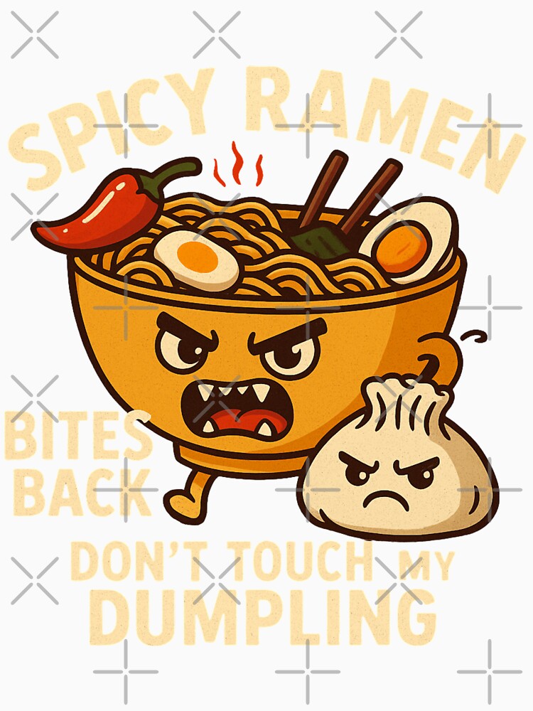 Spicy Ramen Bites Back Funny Dumpling Food Lover Kawaii Anime Design by CustomPhoneTech