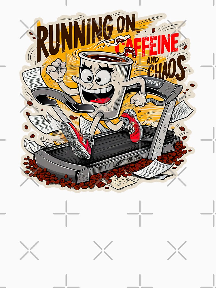 Running on Caffeine and Chaos Funny T-Shirt by Witty Shirts