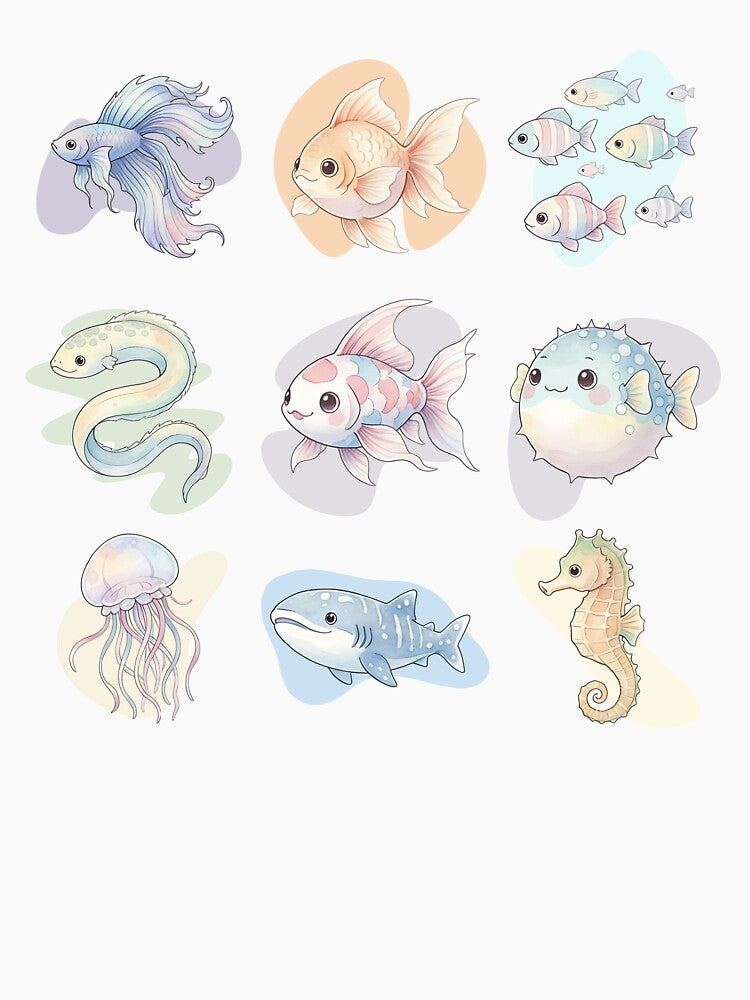 Kawaii Pastel Ocean Friends by Keepsake Kiosk