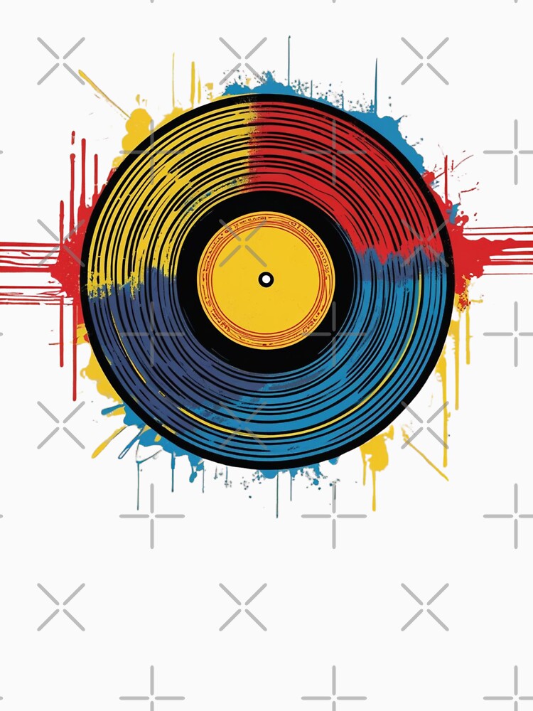Spin It Old School – Vintage Vinyl Record on Cream Background by The Sandy Design Store