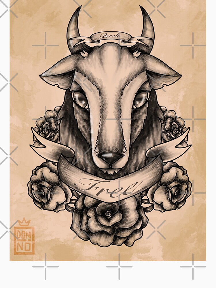 Break Free- goat head tattoo design by Ghoul.Inkz