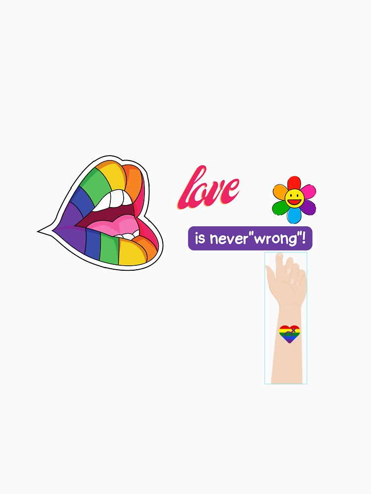 Rainbow mouth of love with phrases is never "wrong" by Jibshop ⭐⭐⭐⭐⭐