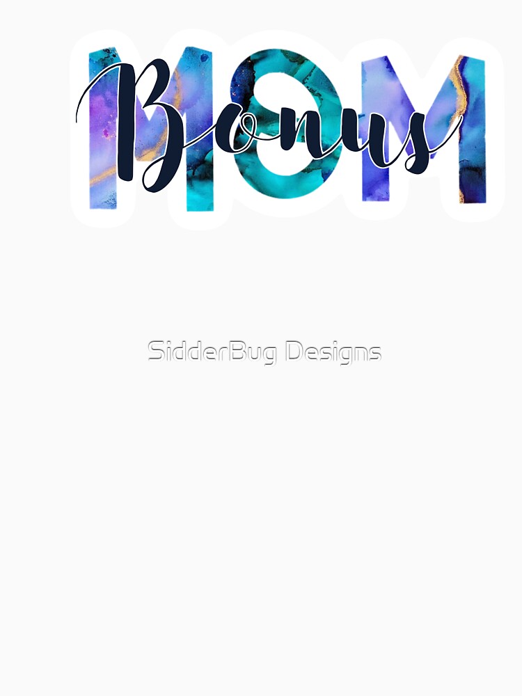 Purple and Navy Blue Marbles “Bonus Mom” Design by SidderBug Designs