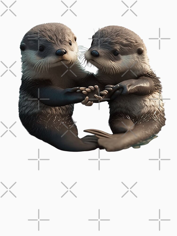 Significant Otters - Otters Holding Hands by DOPANDA .