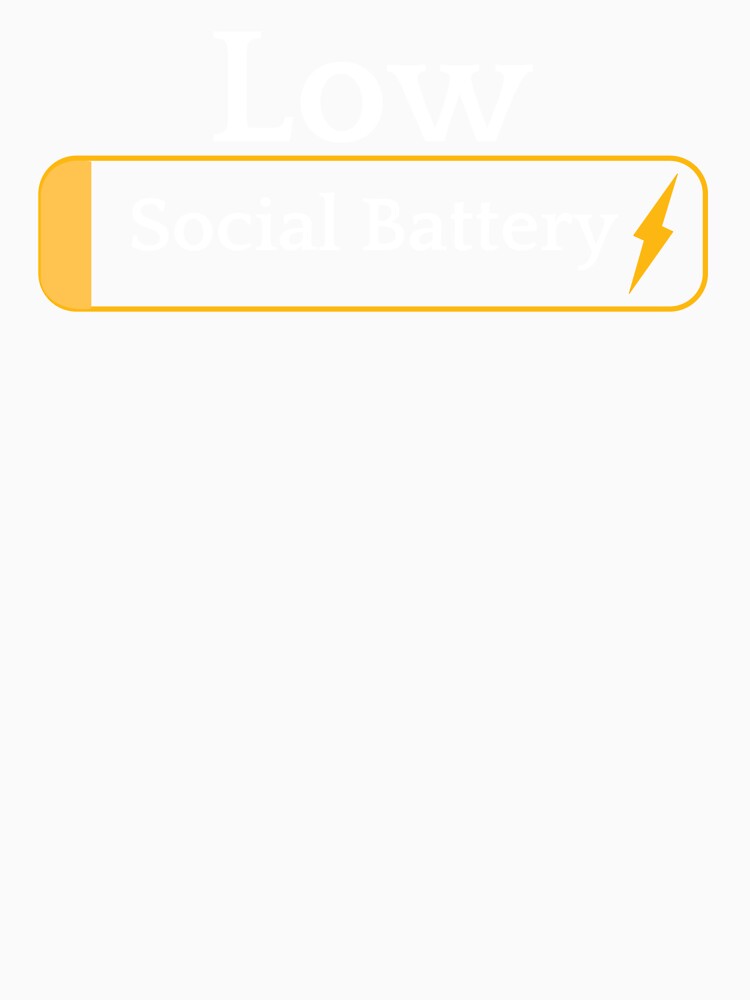 Low Social Battery Funny Introvert Shirt with Battery Icon Minimal Design by NeonGrain