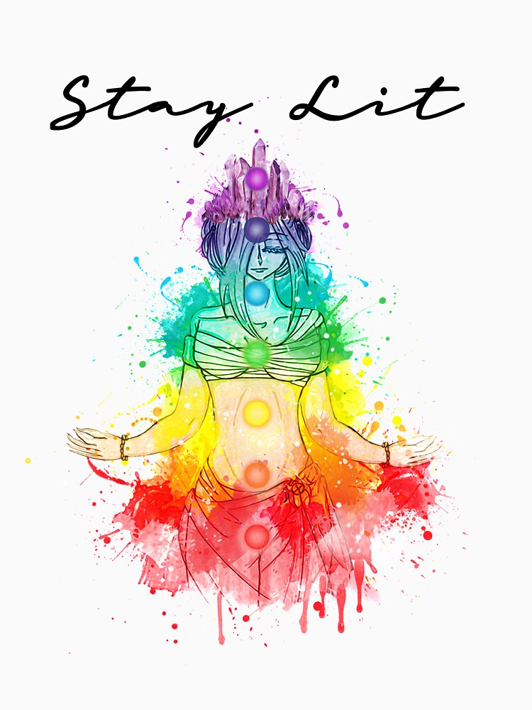 Stay Lit Chakras New Age Spiritual Funny Yoga Quote by ChakraShine