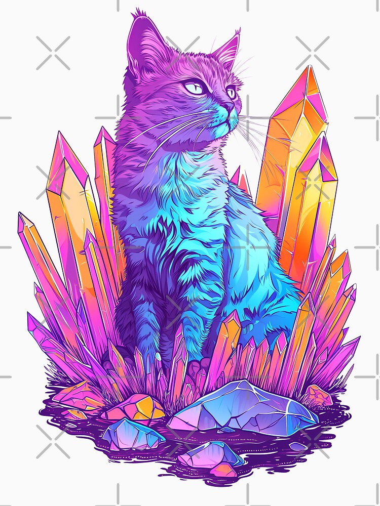 Cat with Crystals by Darmoks-Geeks