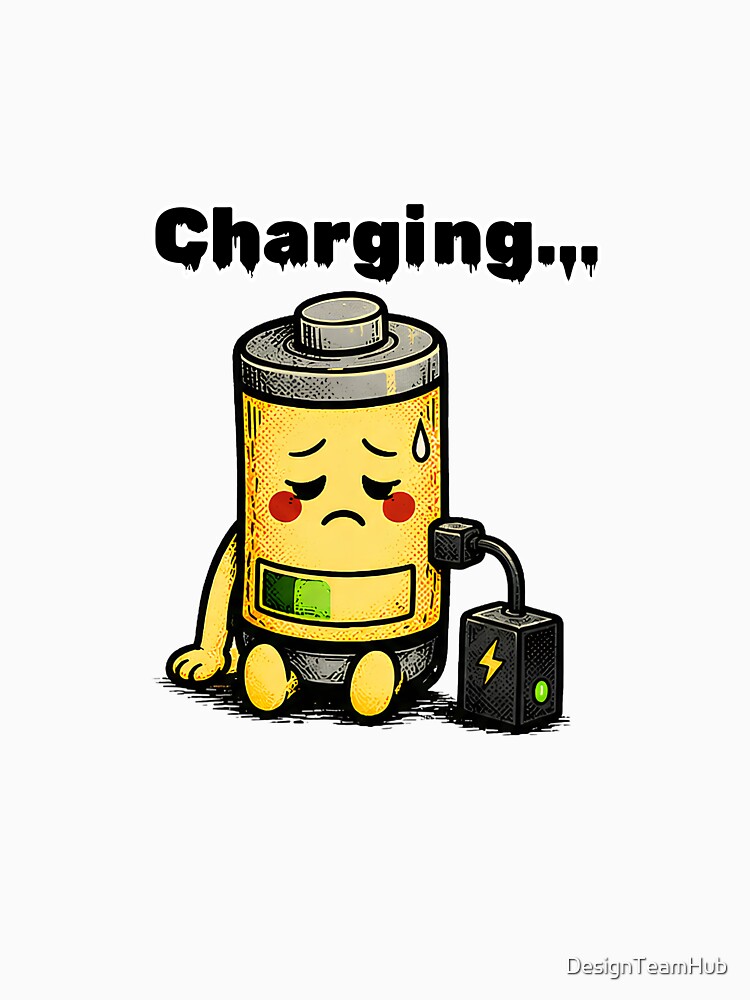 Charging Mode Shirt – Social Battery Recharge Funny Introvert Aesthetic Tee by DesignTeamHub