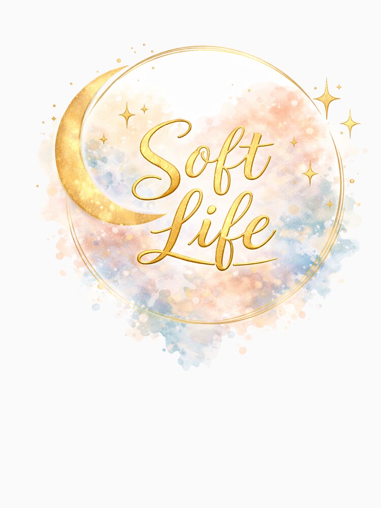 Soft Life Moon Aesthetic Feminine Design by Shimo Art Studio