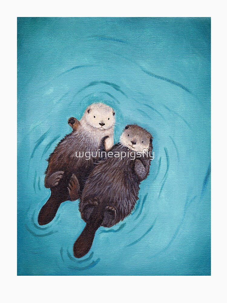 Otterly Romantic - The Official Otters Holding Hands by wguineapigsfly