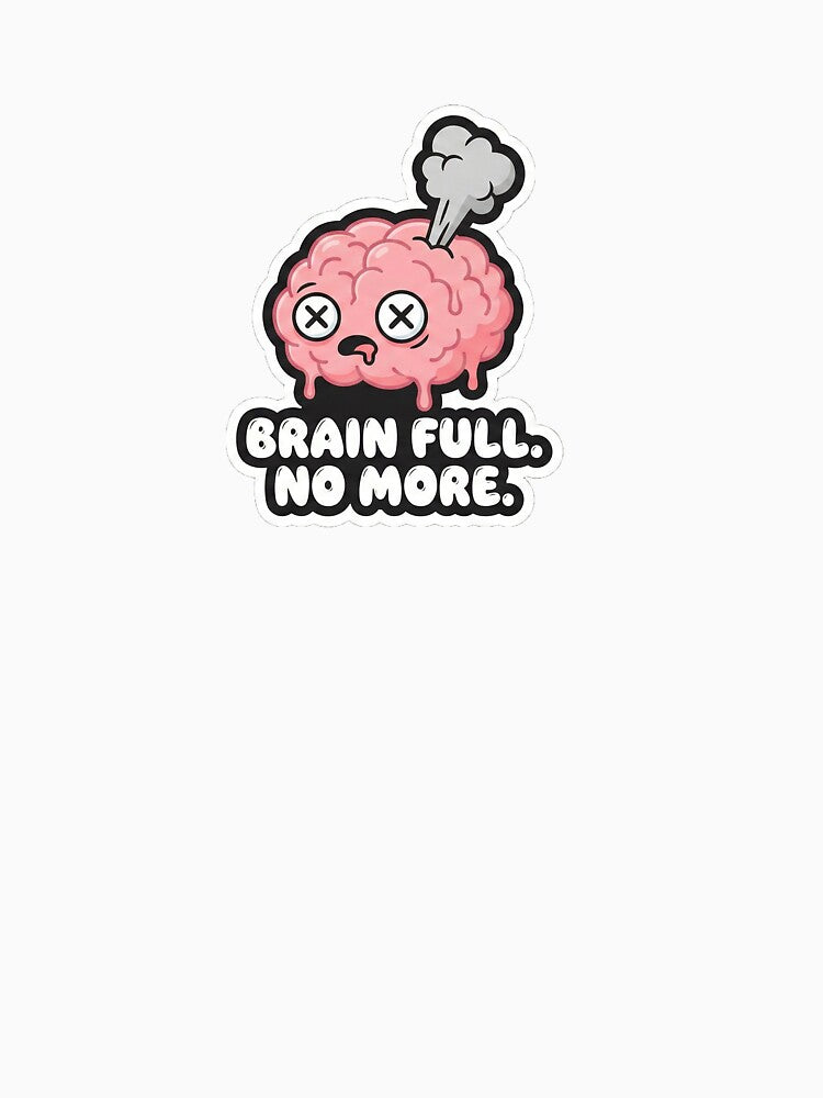 Brain Full No More - Melting Pink Brain Sticker by Sassy Cult