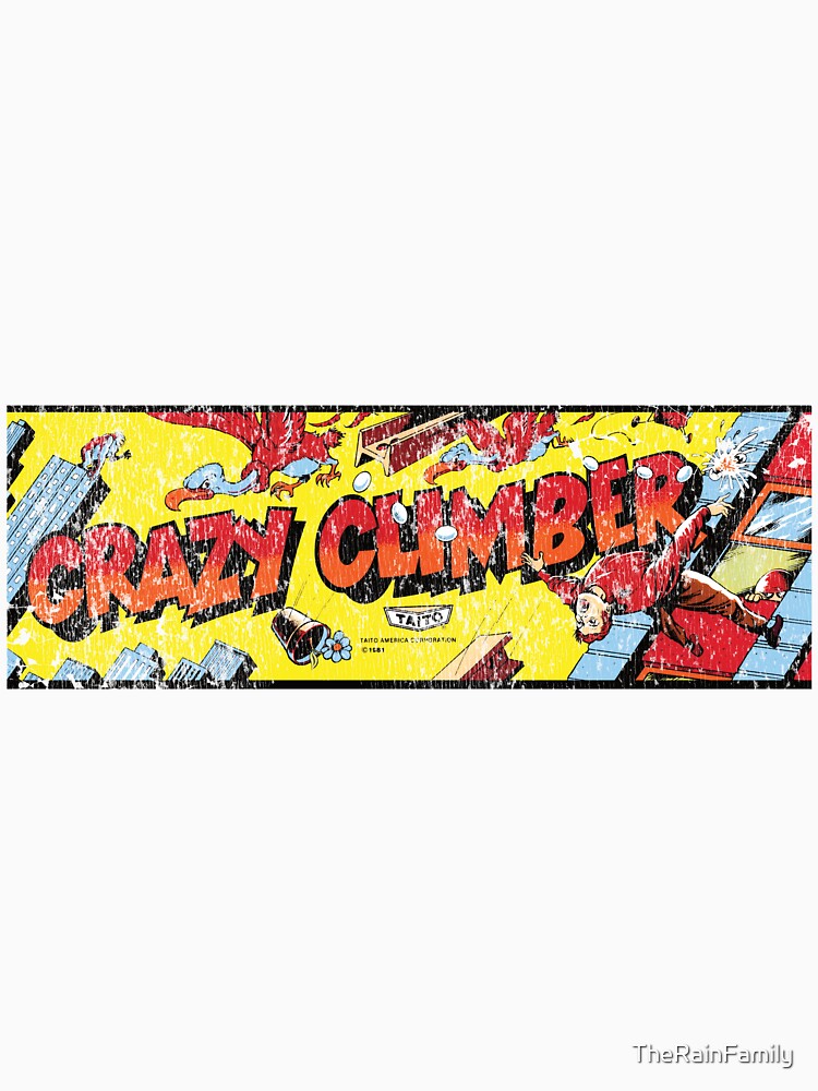 Retro Crazy Climber Vintage Arcade Style Marquee Design Destressed by TheRainFamily