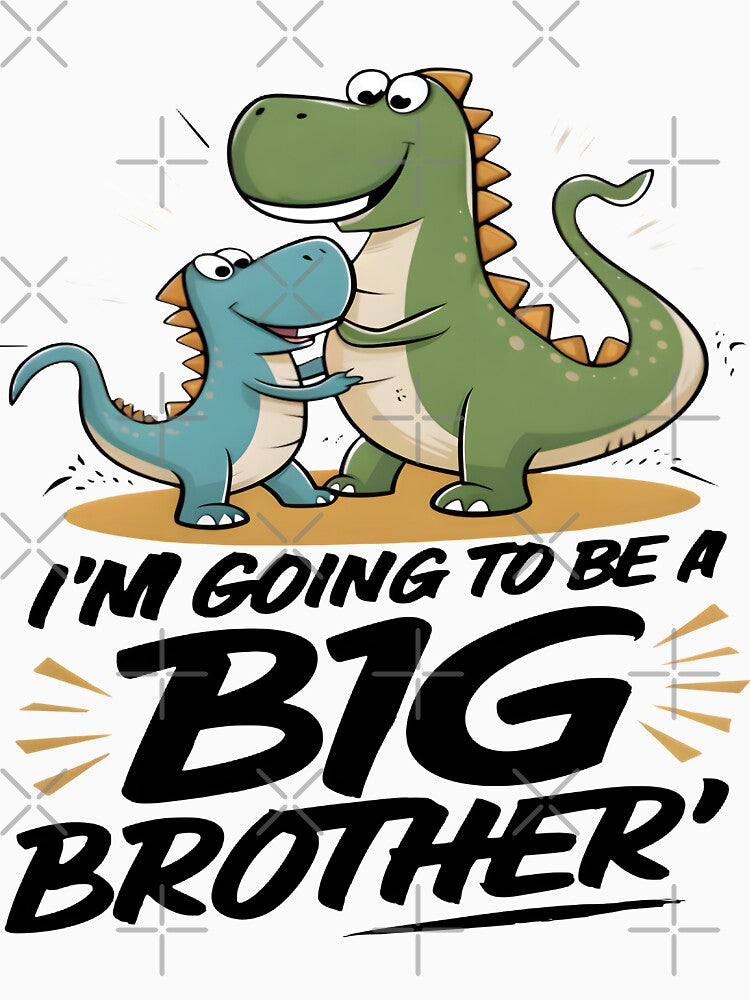 Cute Dinosaur Saying "Im Going To Be A Big Brother" by AlphaTeez