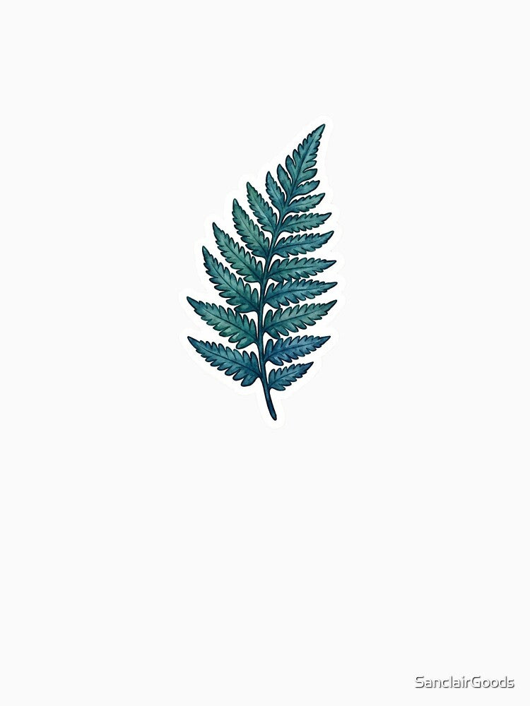 Aesthetic Forest Fern Leaf Neon Botanical Art by SanclairGoods