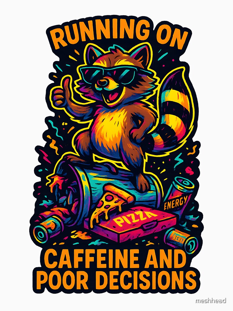 Caffeine and Chaos – Raccoon in Overdrive by meshhead