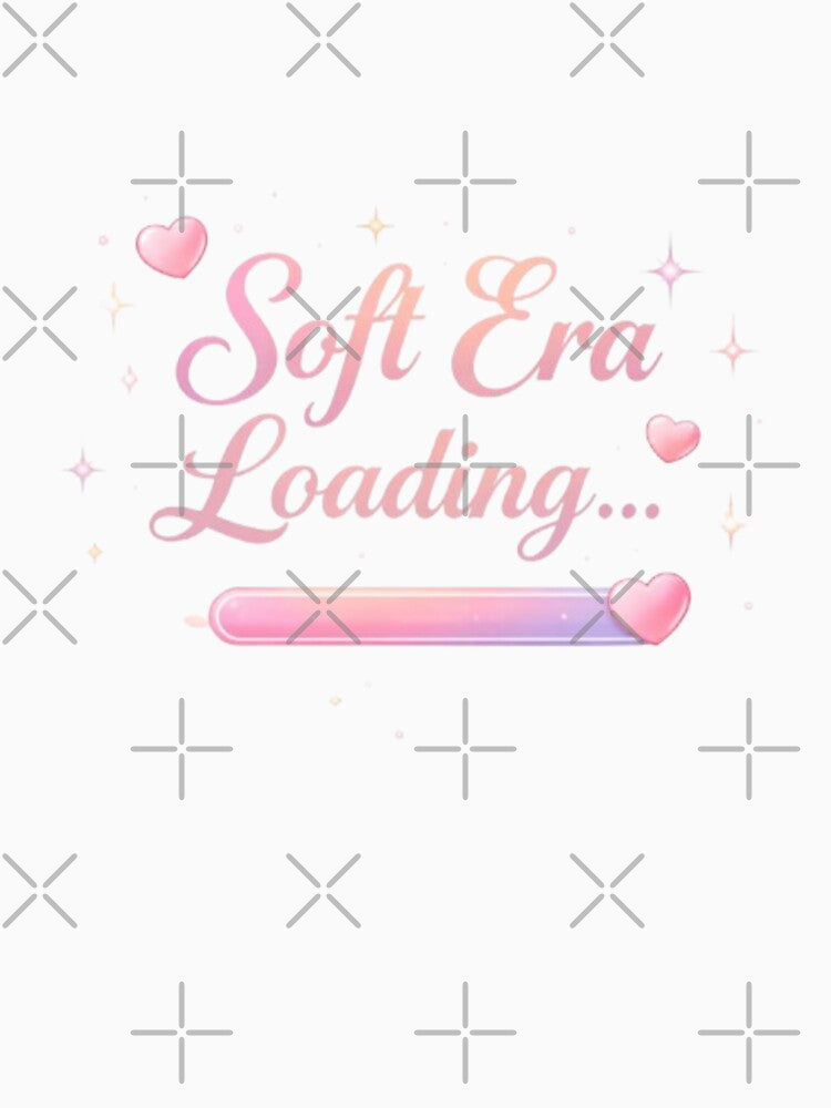 Soft Era Loading Aesthetic Quote Design | Cute Pastel Self Love Trend Sticker T-Shirt by Sanika arts