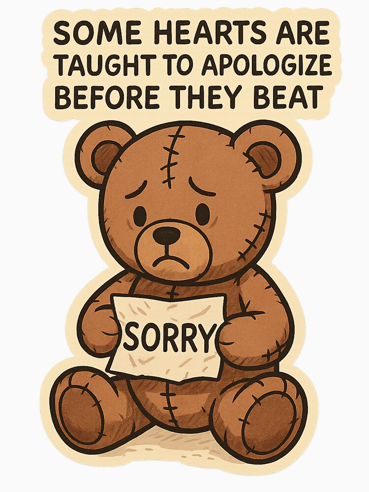 Sad Teddy Bear Holding "Sorry" Sign by ac3iongDcreator