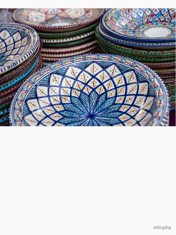 Decorated ceramic bowls and plates on display at the Surajkund Crafts Mela in Faridabad India - POTTERY PHOTOGRAPH by mkopka