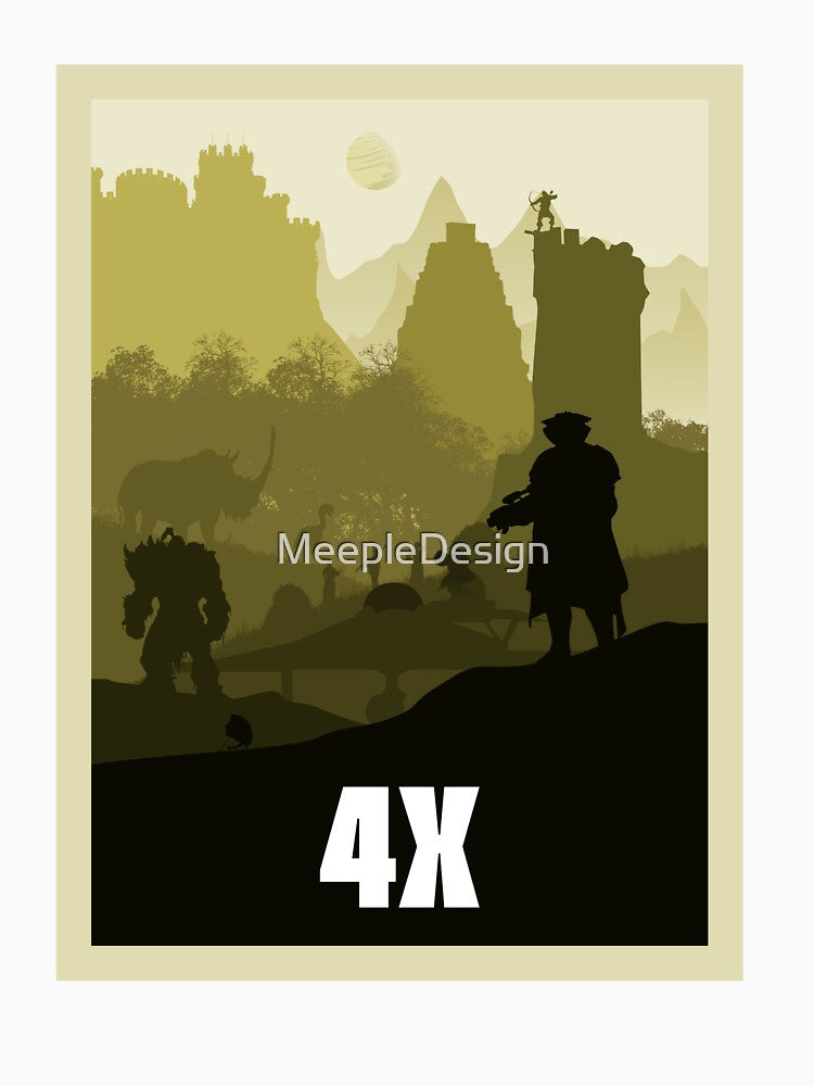 4X Board Game Mechanic - Board Games - Minimalist Travel Poster Style - Board Game Art by MeepleDesign