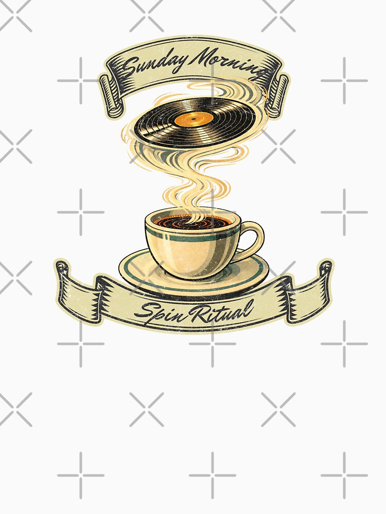 Retro Coffee Vinyl - Sunday Morning Spin Ritual by Nacho Average Designs