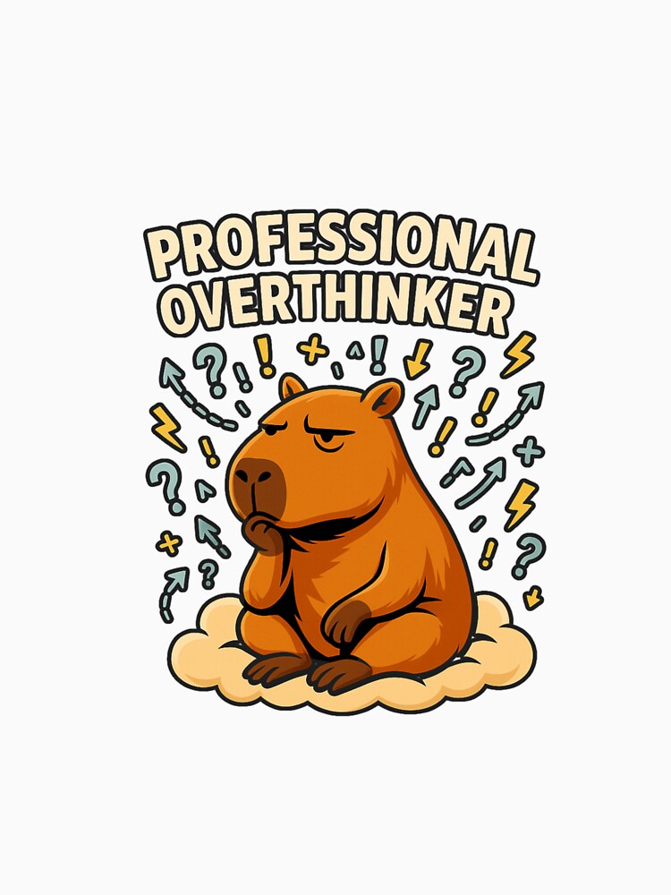 Professional Overthinker Capybara – Cute Anxiety Humor Design by MOAVE-Design