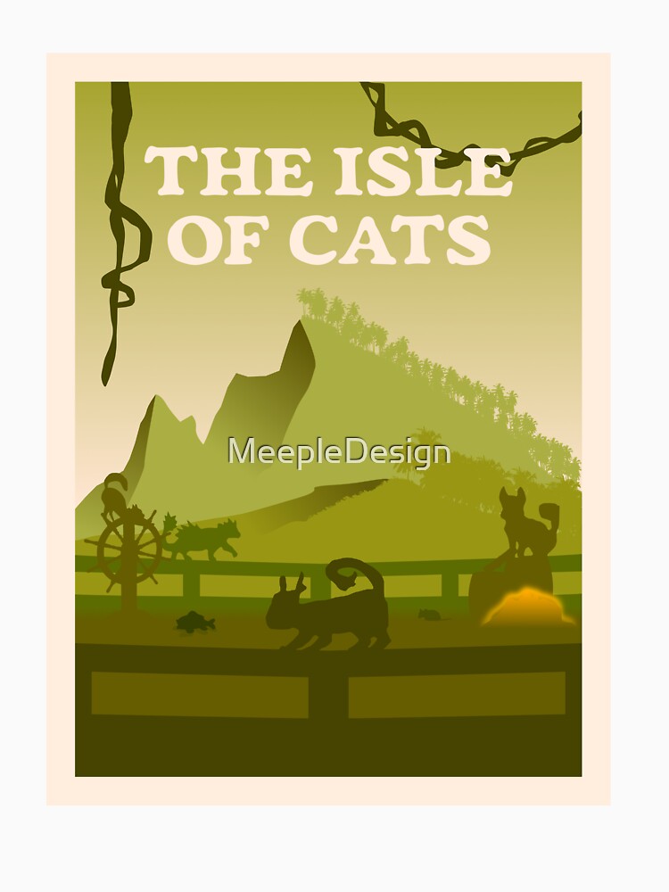 The Isle of Cats (Green) - Board Games - Minimalist Travel Poster Style - Board Game Art by MeepleDesign