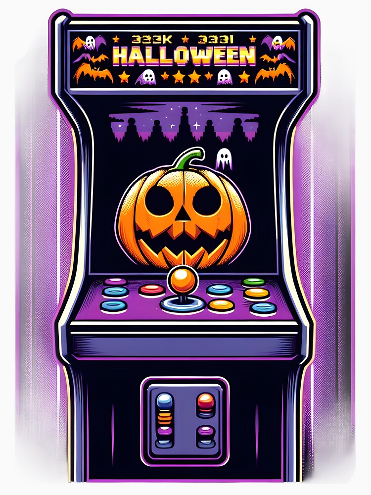 Retro Halloween Arcade Machine with Pumpkin and Ghosts. by The-T-In-Retro