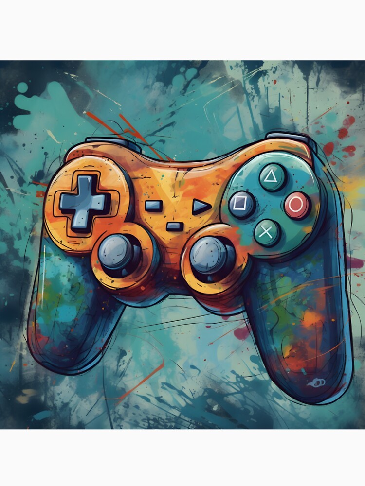 Gaming controller in colorful arcade look by AIArcade