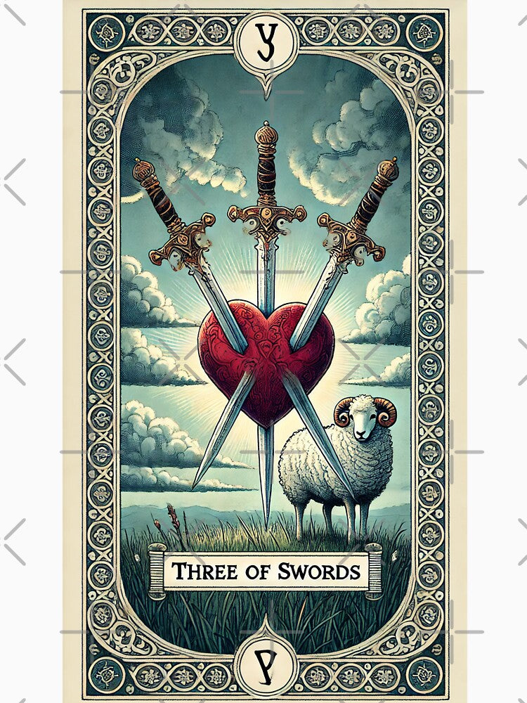Sheepism Tarot – Three of Swords by Thpoar