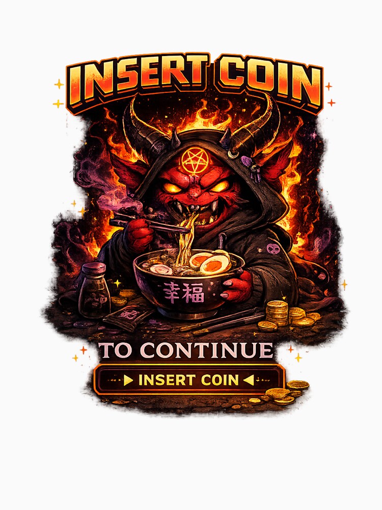Insert Coin Demon Ramen Gamer by neonvael