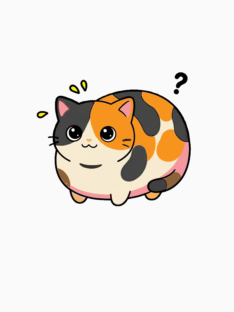 Confused Kawaii Calico Cat Loaf Illustration by PholPol1959