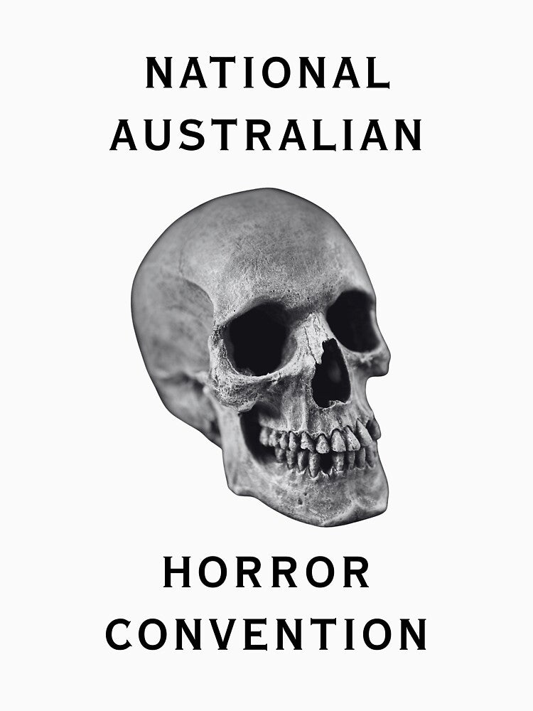 NAHC National Australian Horror Convention Skull Black Lettering by The National Australian Horror Convention