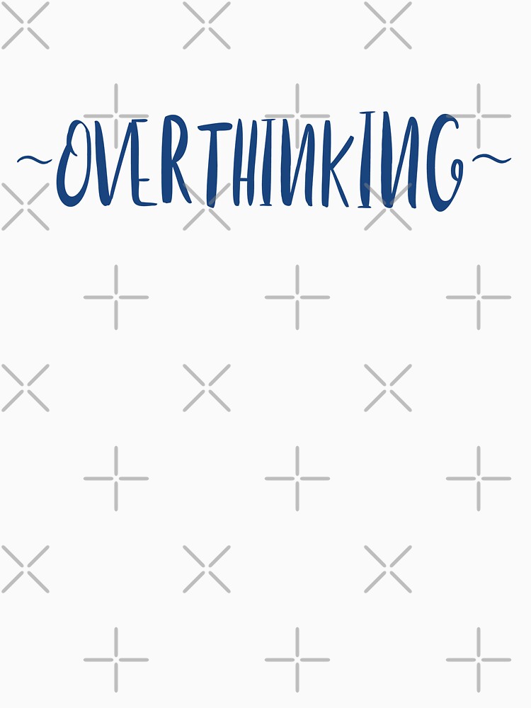 Overthinking | Minimalist Bold Text Sticker (Blue) by MysticMagpie