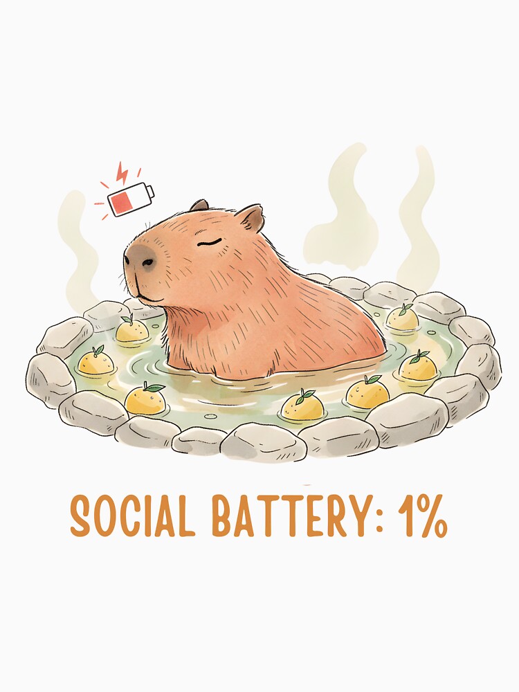 Low Battery Introvert Capybara by draft & digital