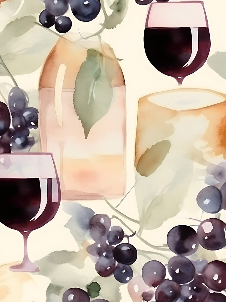 Wine and Cheese Water Color 3 by FantasyRealmOP