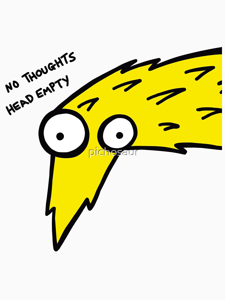Worm on a String "No Thoughts, Head Empty" (Yellow) by pichosaur