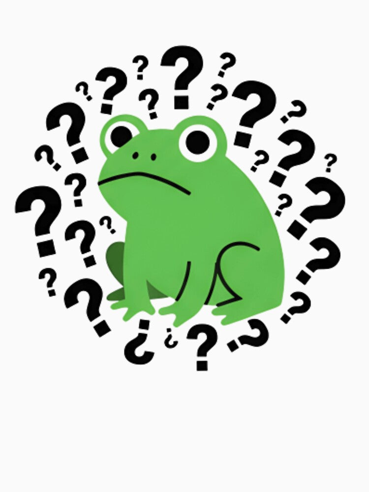 Cute Confused Frog Sticker - Funny Overthinking Green Toad T-Shirt by ZyxDes