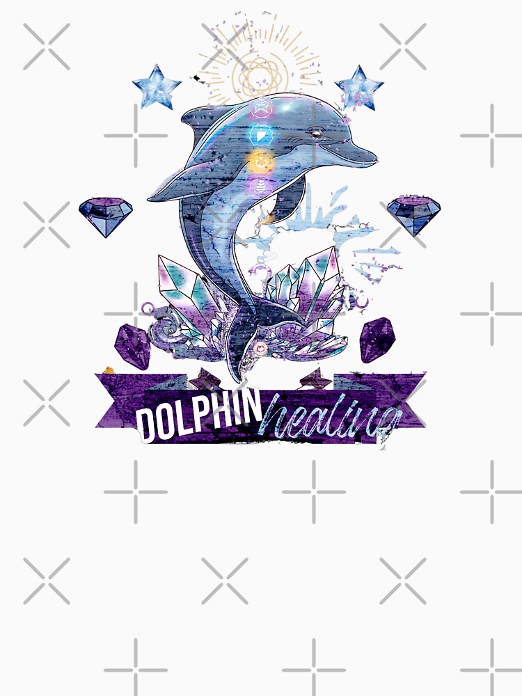 Mystical Dolphin Healing Chakra Crystal Energy Art by Furr-n-Purr