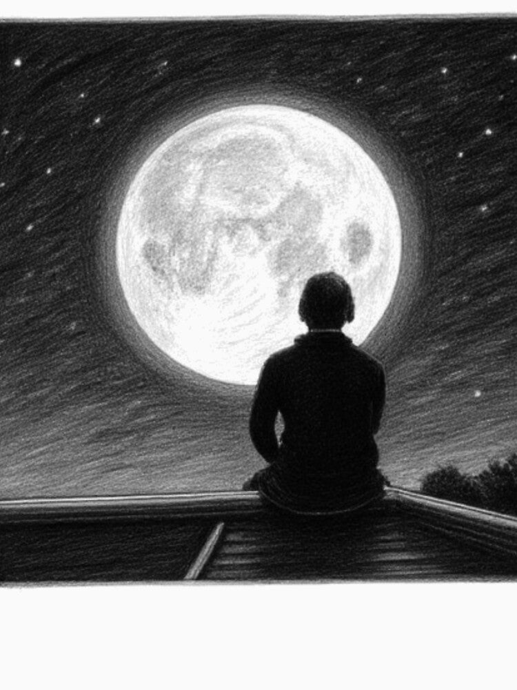 Rooftop Moon Reflection by Ali Doodles