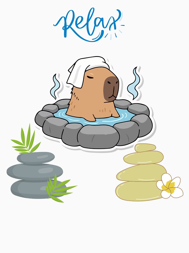 Relax Capybara – Cute Spa Animal Zen Illustration by MUKUND FASHION DESIGN