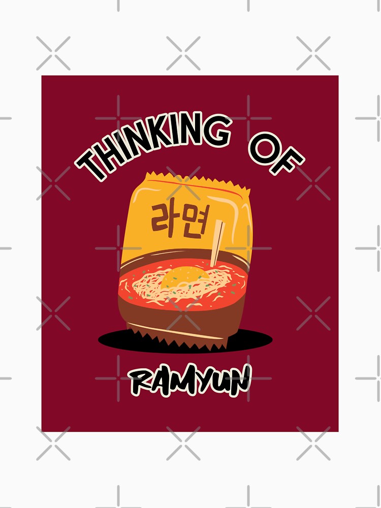 Ramyun Korean Food Tshirt Tee Shirt Cute Funny Kawaii Graphic Cartoony Design for Apparel Accessories Home Decor Skins Totes Bags Wall Art Stickers by Rocbebe