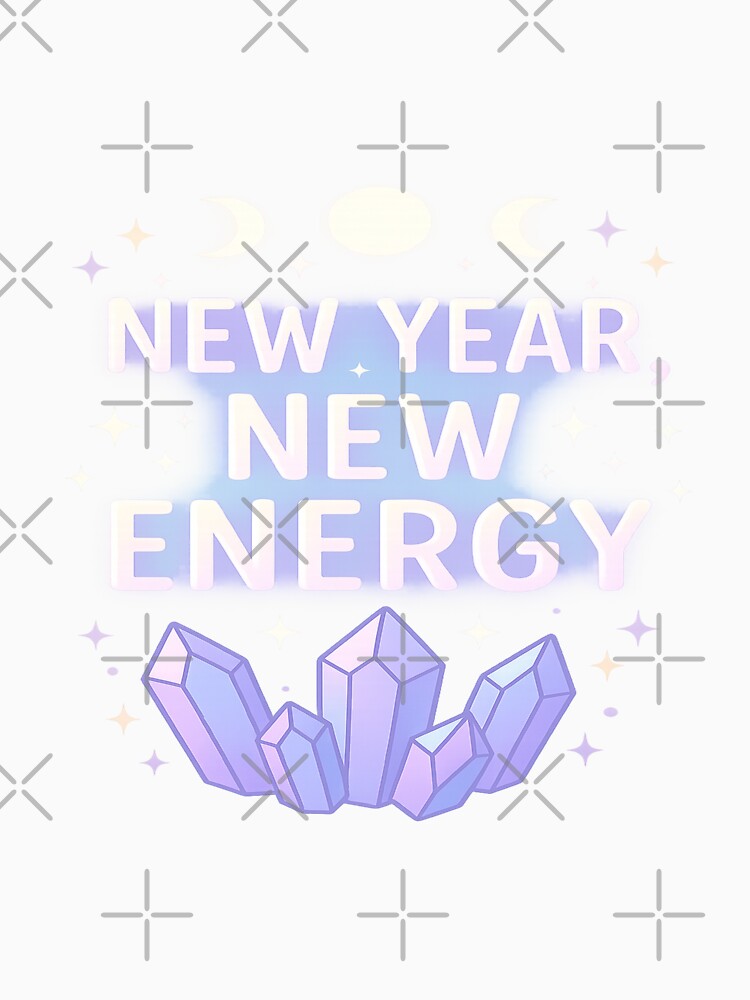 New Year New Energy Crystal Sticker – Spiritual Aura Moon Phases by Gurjeetpixelart