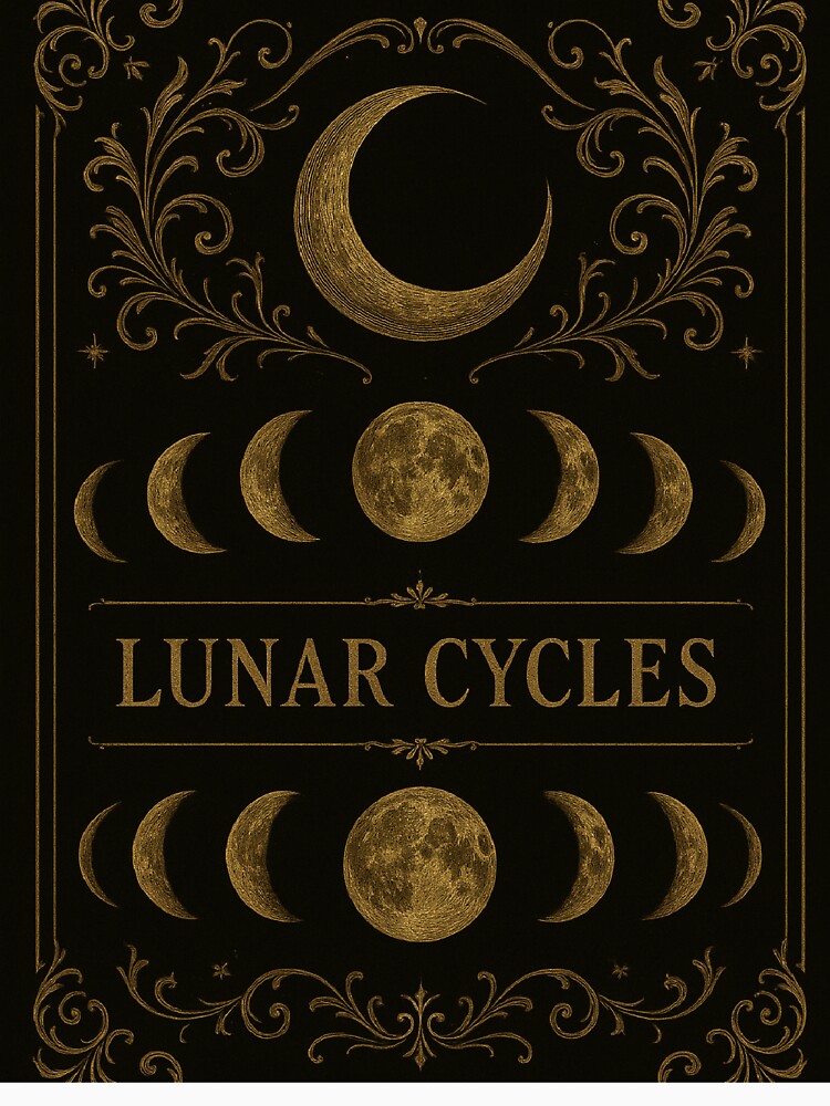 Lunar Cycles Moon Phases Vintage Art by freackly