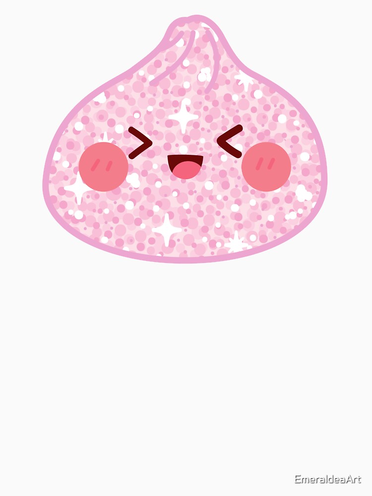 Pink Glitter squishy Dumpling – Cute Kawaii Food Character Design by EmeraldeaArt