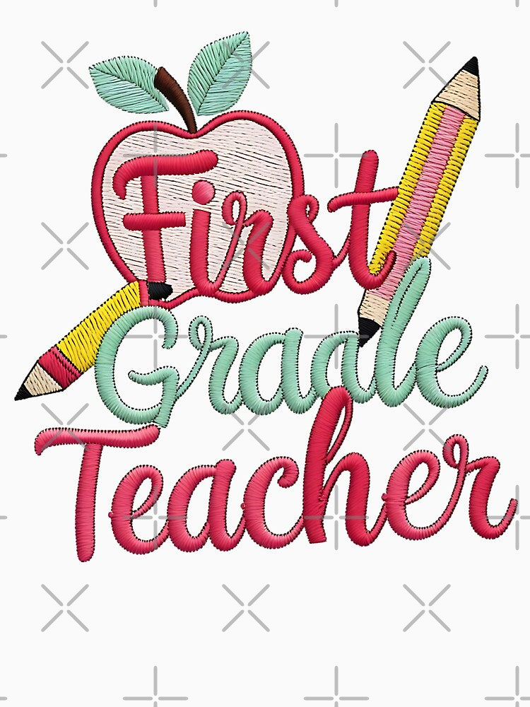 Cute First Grade Teacher Back to School Design by ArtDesignTp