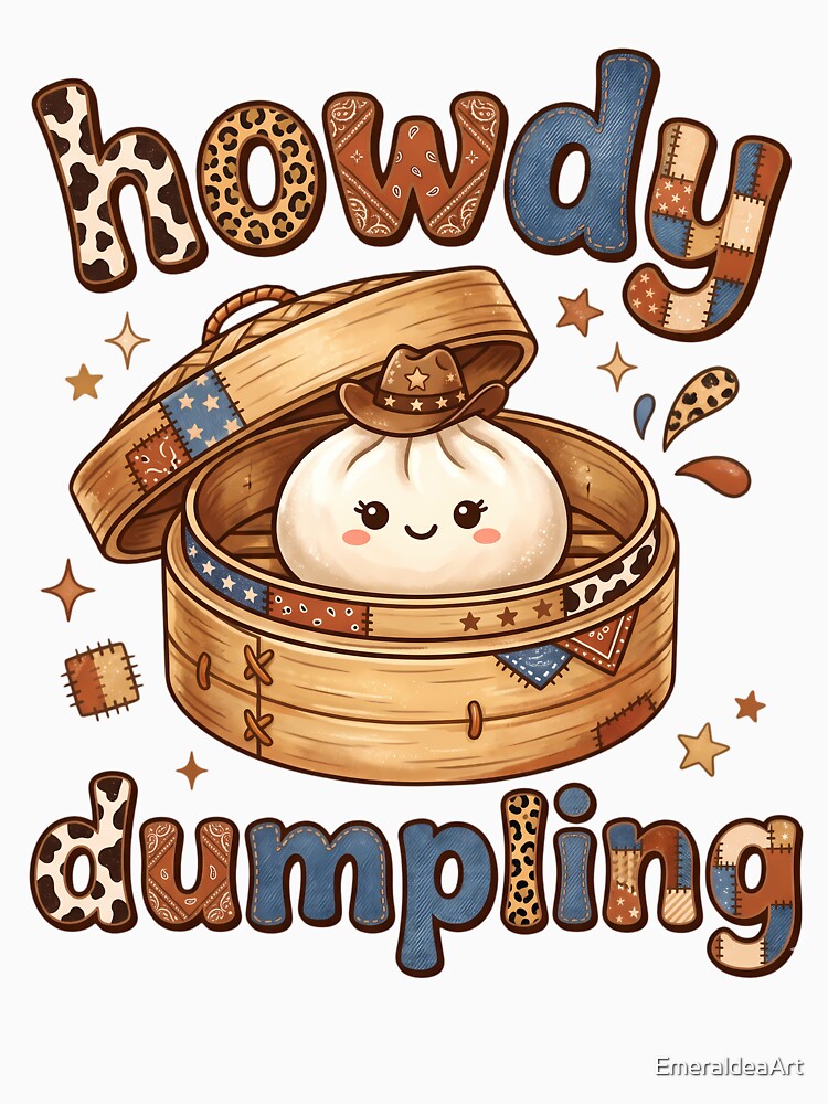 howdy Dumpling – Cute Kawaii cowboy Dumpling by EmeraldeaArt