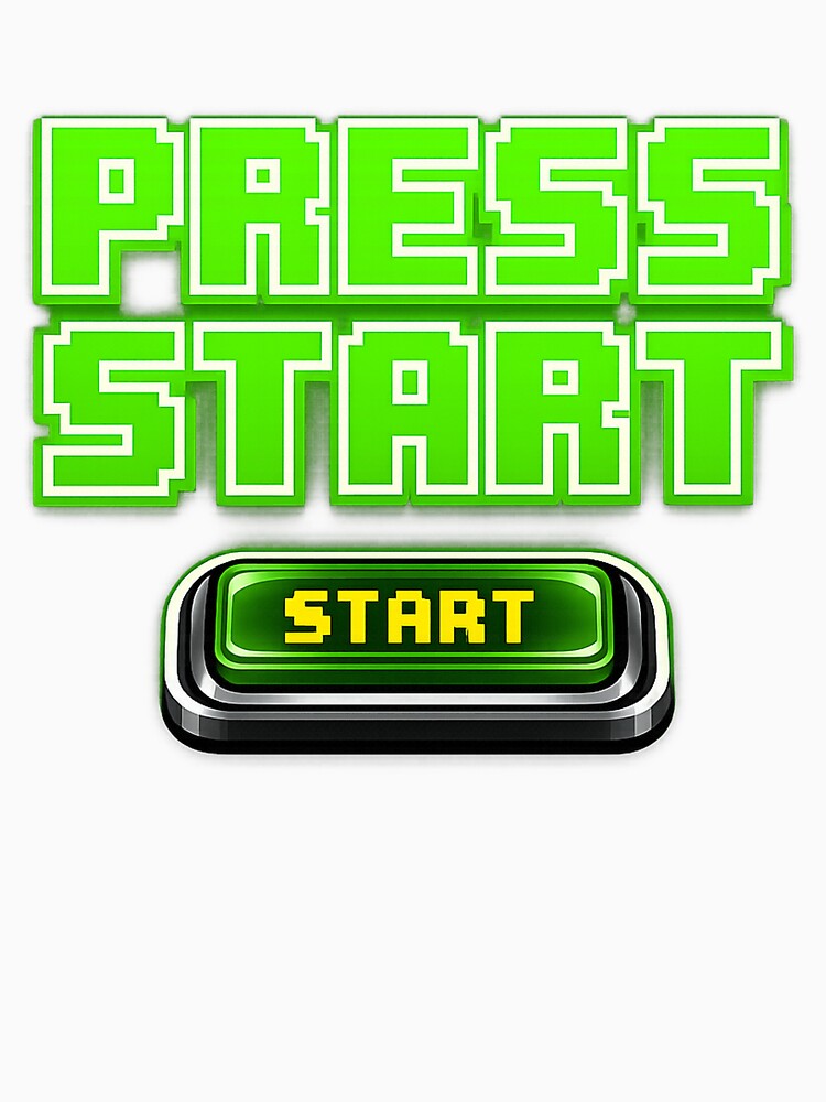 Press Start - Retro Arcade Gaming T-Shirt Design by PixelThumbPrint