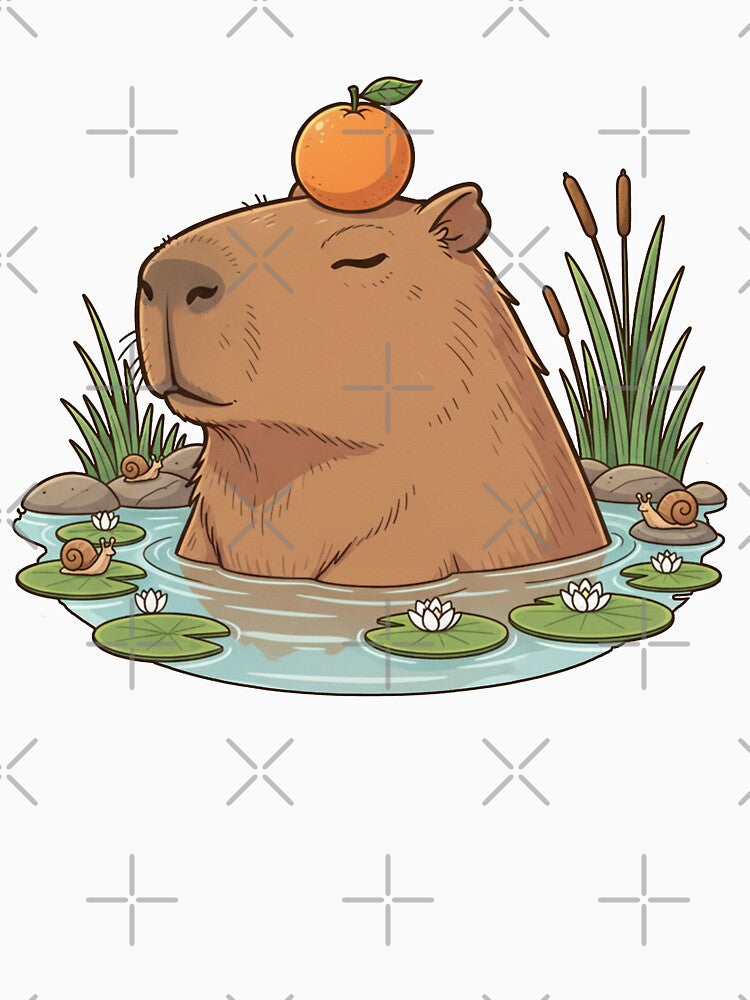 Chill Capybara with Orange by PastelPopShop